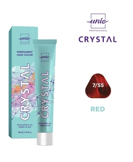 Крем-краска для волос Crystal Unic Professional, Русый Красный Интенсивный 7/55, 100 мл