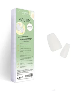 Tipse de gel Runail №7627, 360 buc 'Patrat ingustat' (naturale)