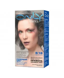 Vopsea-îngrijire pentru păr permanentă Only, 8/18 Blond închis gri-perlat, 100 ml