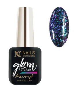 Oja semipermanenta Glam Flakes Nails Company,  Azuryt, 6 ml