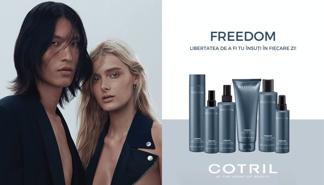 Freedom Cotril - gama unisex pentru îngrijirea zilnică a corpului și parului.